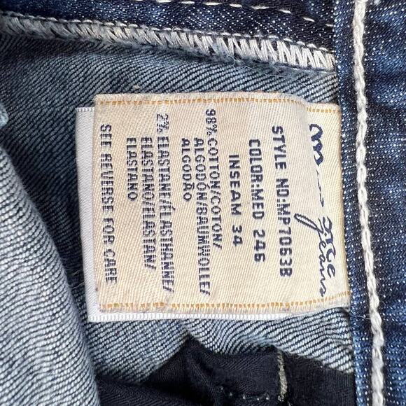 Miss Me Women's Jeans Size 29 (8) Mid Rise Boot Fleur De Lis Biker Moto Bling - Picture 12 of 14